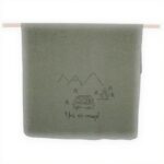 Coperta flanella David Fussenegger Yes we Camp verde 200x140