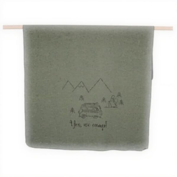 Coperta flanella David Fussenegger Yes we Camp verde 200x140