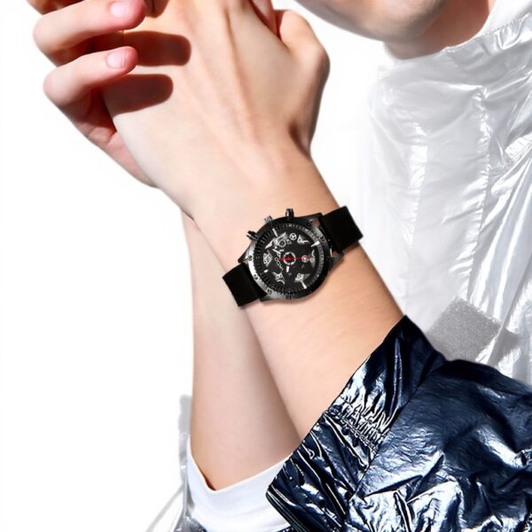 Orologio Militare Uomo JewelryWe Steampunk Silicone